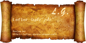 Lefler Győző névjegykártya